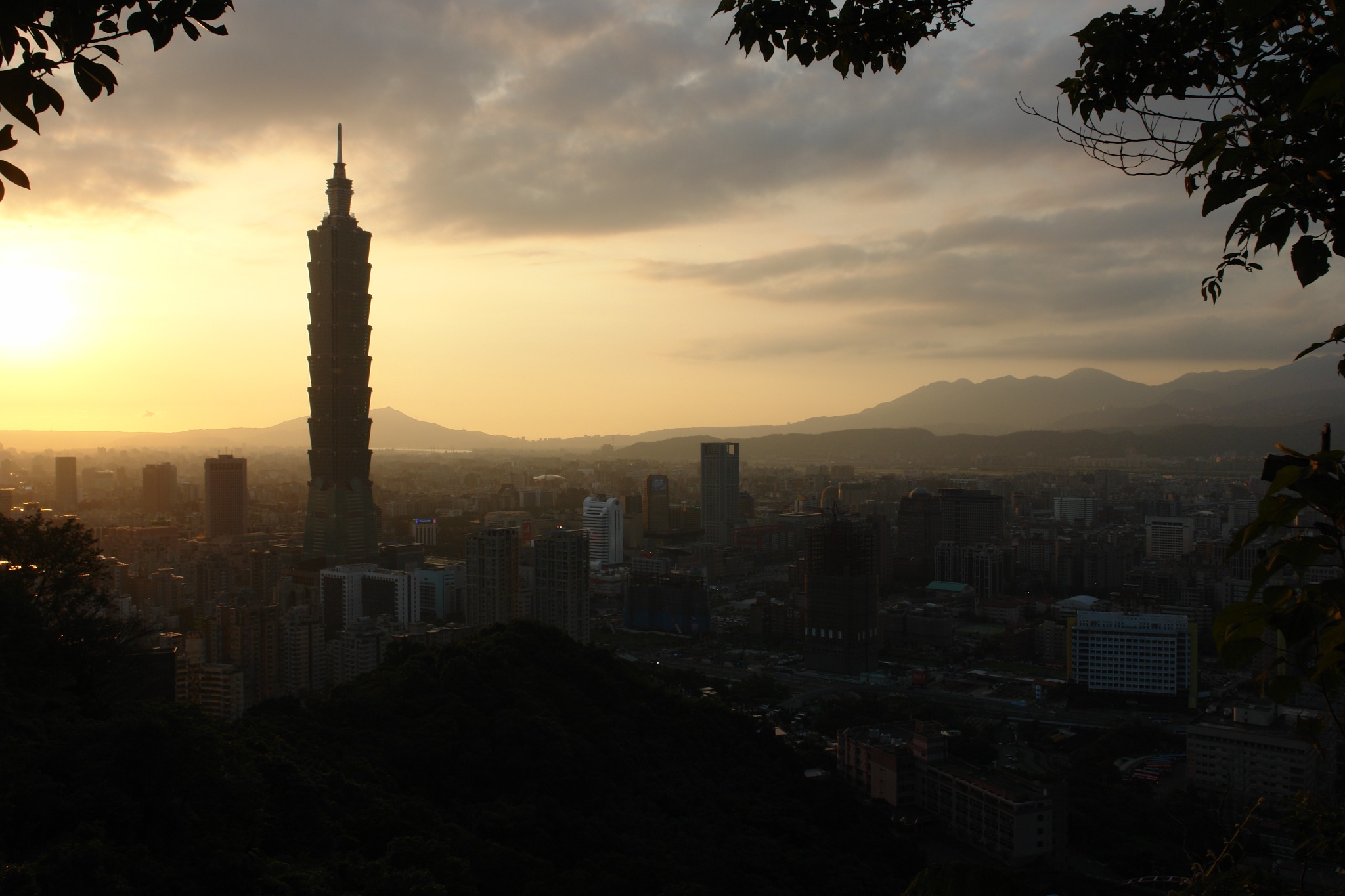Taipei skyline at sunset